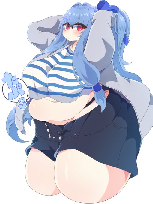 いいですか?少しぽっちゃりして見えるのはボーダー模様による目の錯覚なんですよ?? 