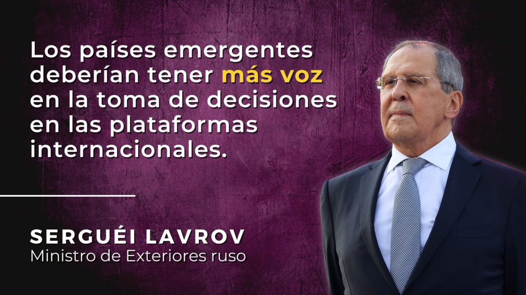 💬 Serguéi Lavrov: Tomando en cuenta el creciente papel de los países en desarrollo en la gobernanza mundial, es hora de reformar el Consejo de Seguridad de la ONU.

☝️ Hay que hacerlo mediante el aumento de la representación de los países de Asia, África y América Latina.