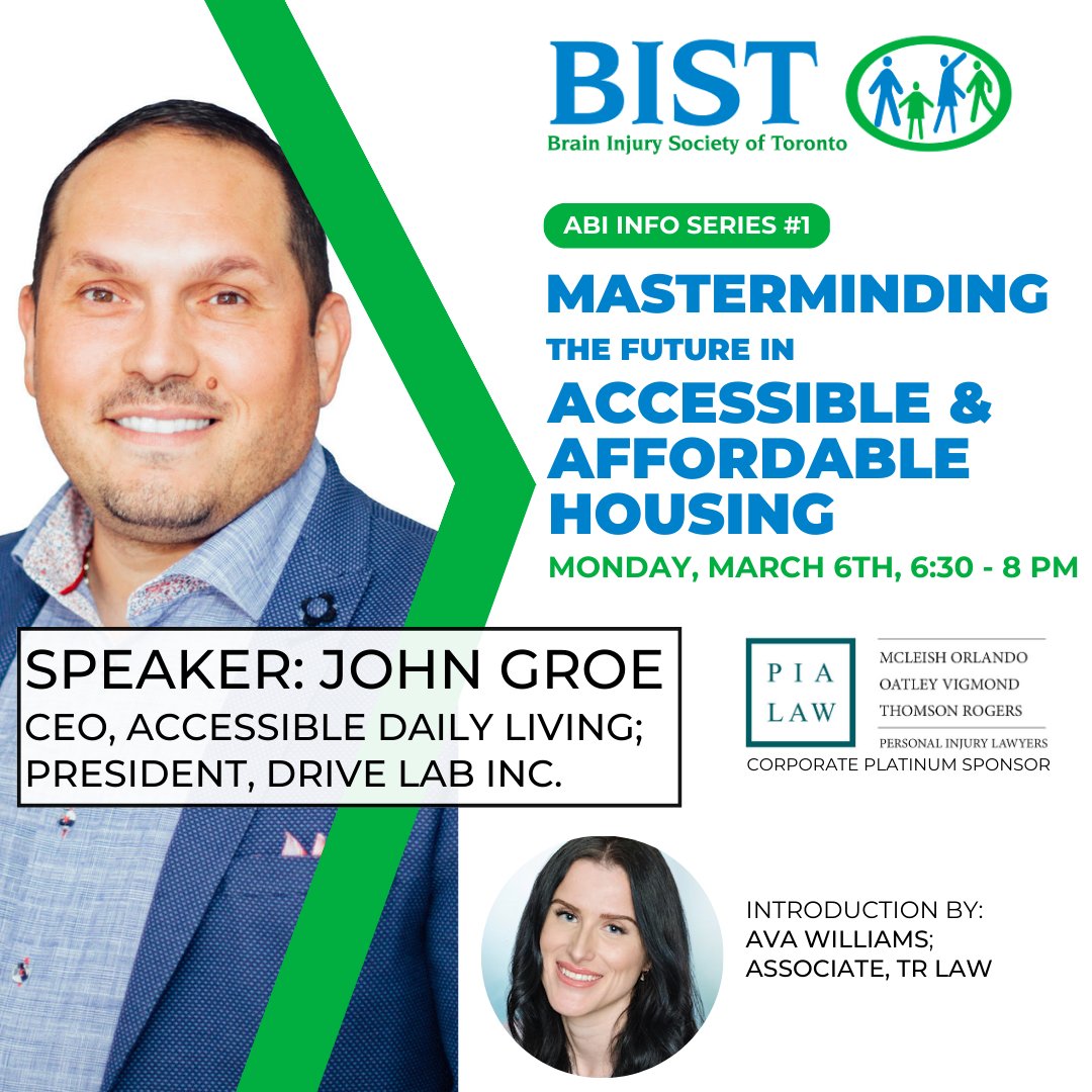 BrainInjuryTO's tweet photo. Join us IN PERSON on March 6th as we launch our ABI Info Series - starting with John Groe of @LivingADL and an introduction by @avanwlaw 
➡️ Thank you to our Platinum Sponsor PIA Law @thomsonrogers  @OatleyVigmond @mcleishorlando https://t.co/uDhoMLP9e9 https://t.co/c3s9TwdQVk