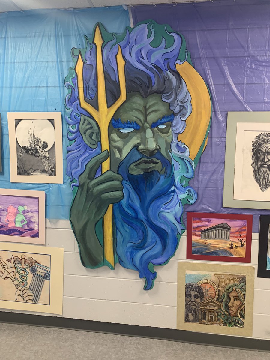 ReaganTeaches's tweet photo. Such a cool installation in the AHS art wing! @mribarraenglish, my student teacher and I were in awe at the amount of work and talent that went into this! @SFAHS_Bulldogs https://t.co/uf3HnFJtmw