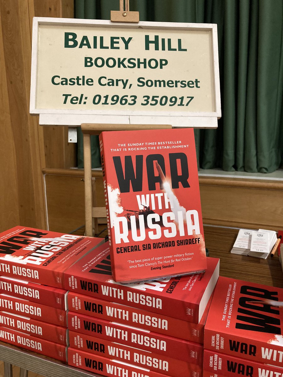 bailhill's tweet photo. General Sir Richard Shirreff, ex Deputy Supreme Allied Commander Europe in compelling form, Bailey Hill Bookshop in attendance… #WarwithRussia @RichardShirreff #FriendsofBatcombeChurch @HodderBooks @CoronetBooks https://t.co/UX3ScnSRKU