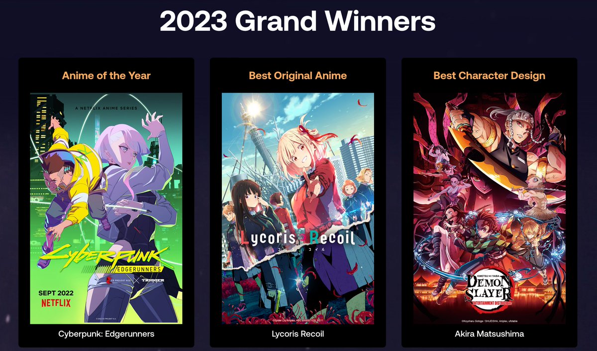 Anime Awards 2023 winners: anime of the year and full list led by