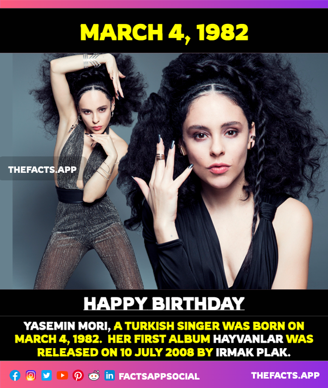 factsappsocial's tweet photo. #OnThisDay #DidYouKnow #YaseminMori (@Yasemin_Mori), Turkish singer was born on March 4, 1982. Her first album #Hayvanlar was released on 10 July 2008 by #IrmakPlak. #DeliBando #FinnariKakaraska
#Estrella
https://t.co/e7jHrHJKs7 https://t.co/DGLqGj1IAv