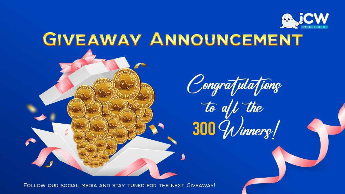 iCWtoken's tweet photo. The Competition is OVER 💘!

Congratulations to the lucky WINNERS💝!

300 winners were chosen

Lucky victors will receive 500 iCW tokens⚡

The list of winners is available in this link 👇

https://t.co/2pO9uzvlLK

💰Giving of awards within a week after the announcement💰

#iCW https://t.co/wlGVmDWRsw