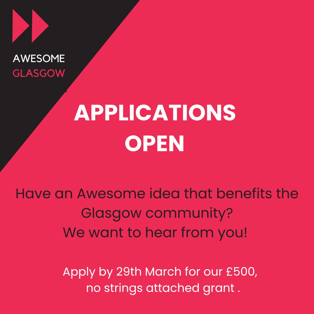 Got an Awesome idea? 💡 Our next round of funding closes on 29th March. Follow the link to find out more.

awesomefoundation.org/en/chapters/gl…
