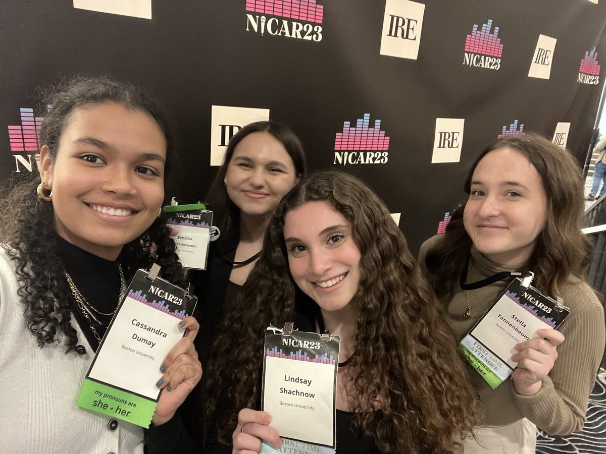 Thank you <a href="/IRE_NICAR/">Investigative Reporters & Editors</a> ! I’ve already learned so much and met so many inspiring journalists through my #NICAR23 fellowship. 

<a href="/emiliaxski/">Emilia Wisniewski</a>, Stella Tannenbaum, Lindsay Schachnow and I were thrilled to represent <a href="/COMatBU/">College of Communication, Boston University</a> at this year’s conference