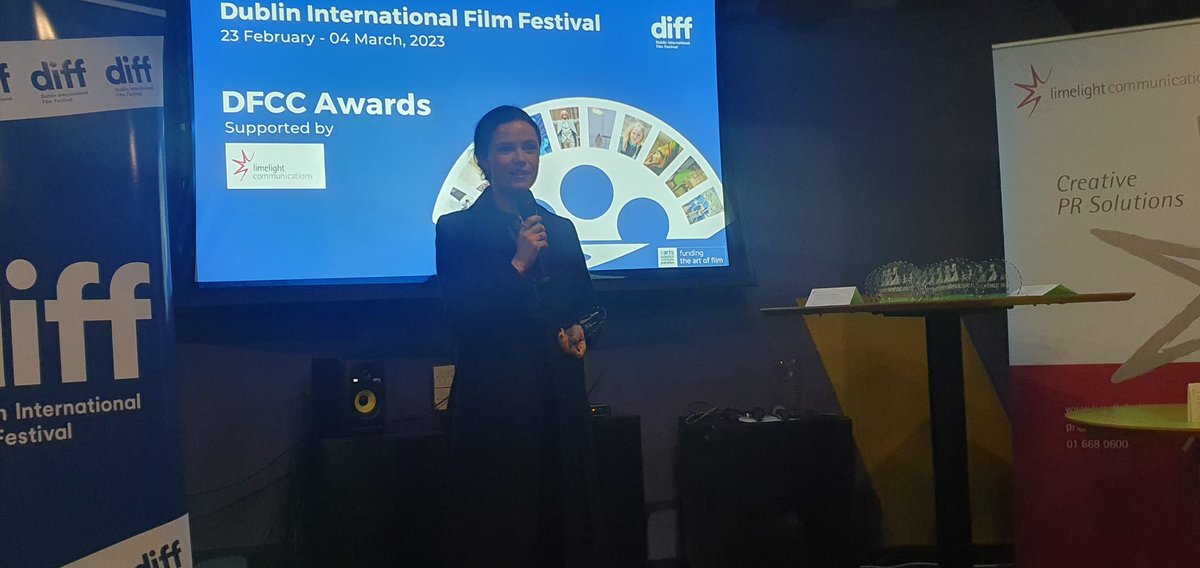 Lime_Light_Comm's tweet photo. The Dublin Film Critics Circle Michael Dwyer Discovery Award goes to... Zara Devlin
#dfcc23 #DFCCAwards23 at @dublinfilmfestival
#ZaraDevlin https://t.co/LVPjnPEPSm