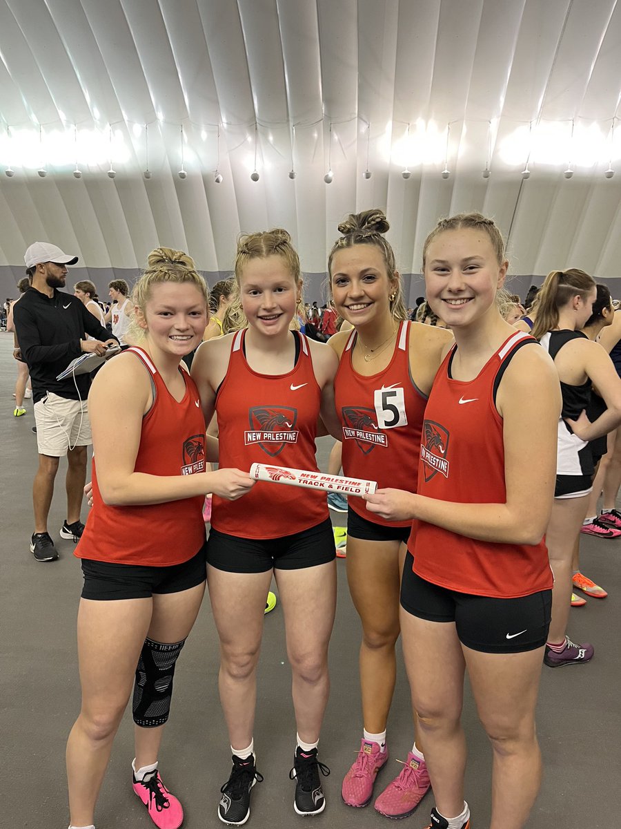 Always love having a senior (Lexi Baynes), junior (Courtney Study), sophomore (Tylar Whitaker) and freshman (Mckenzie Hacker) represent us in a relay. This 4x800 placed 7th at Uindy last night. #fLEXonEmBaynes #FlyTy #CourtIsInSession #HackAttack