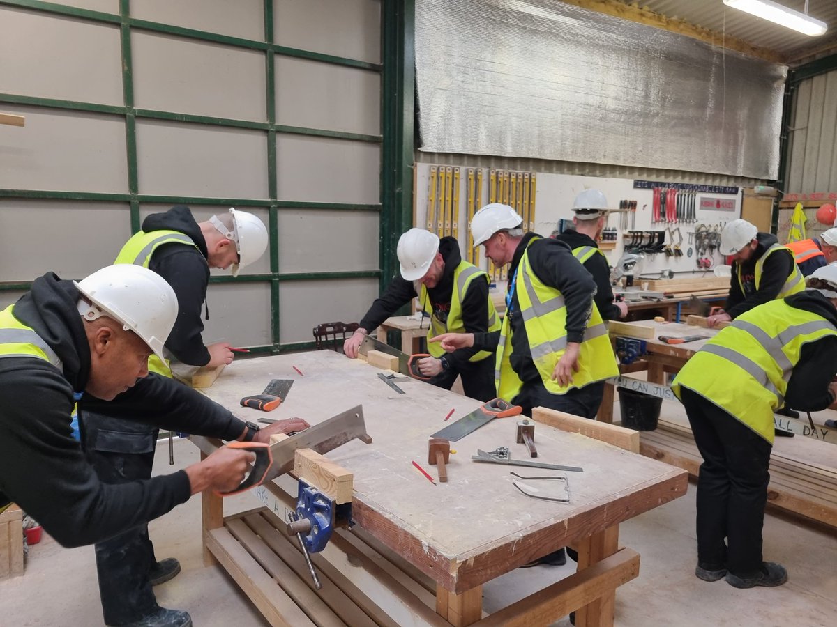 RH_Construction's tweet image. Building Heroes cohort 4 is well underway!!  This week the class has completed brickwork, started some joinery, and attended our Construction open day.  #reaseheath #buildingheroes