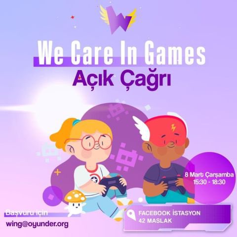 We are supporters of We Care in Games! We want to spread this open call to more people. It is announced to game developers, game designers, pedagogues, psychologists, academics and valuable stakeholders who want to be involved in this project. @Oyunder