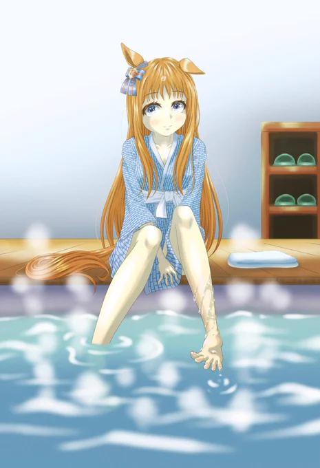 #今までで作画カロリーMAXの作品上げようぜ ①厚塗り時代に何故か時間をかけてしまったミカン②玉砂利や御守を含む全てを手描き③コピペなど不使用の浴衣の柄を含め全て手描き④ど う 見 て も 異 常 