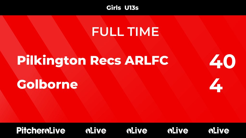 PilksRecsARLFC's tweet photo. FULL TIME: Pilkington Recs ARLFC 40 - 4 Golborne
#PILGOL #Pitchero
https://t.co/VN1n9FTIWo https://t.co/UrBiD8HgIo