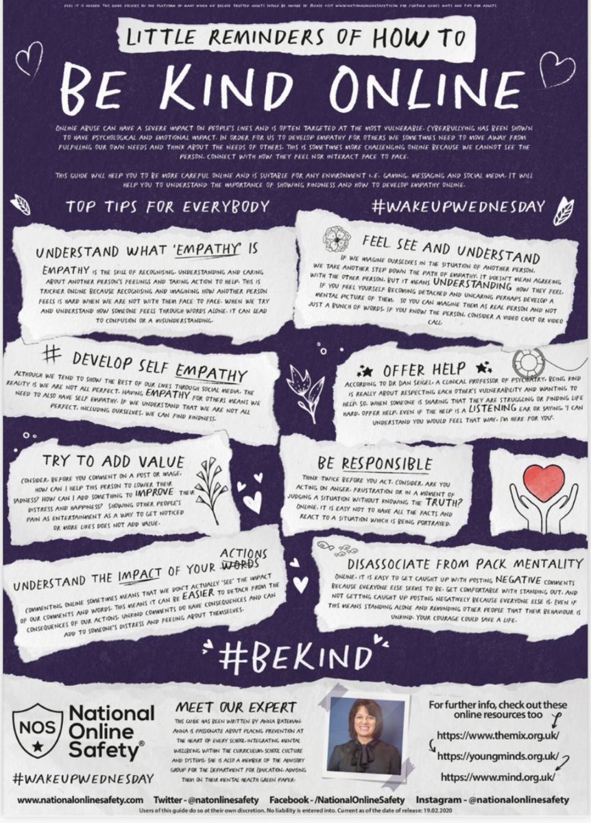 CCCSD_MS's tweet photo. Important reminders for our online behaviors! #bekind #empathy @CCCSDtweets https://t.co/hNB92bqQXS
