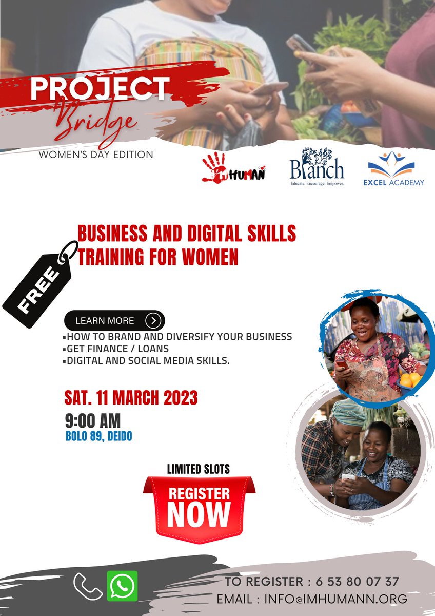 imhuman_org's tweet photo. Are you in Douala Cameroon and looking to boost your skills this #WomensDay2023 ? Here you go ! Our team is bringing you 3rd training for digital &amp; financial skills women! We will equally have a surprise 😊 for some beneficiaries. #wyfei2030 #FinancialInclusion #youth2023 https://t.co/Zmsx5vPuCA