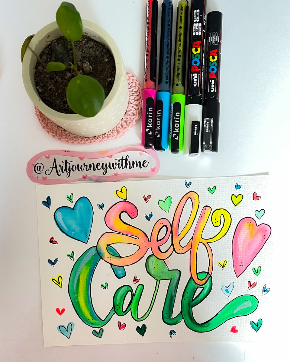 Artjourneywith1's tweet photo. Calm lettering: Self care 🌱#artist #handwriting #calm #lettering #selfca... https://t.co/VQEJ8PTiHo via @YouTube https://t.co/bGTEKXLYpj