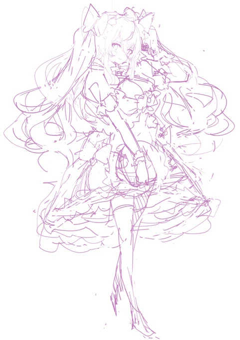 うちの子立ち絵ラフ 