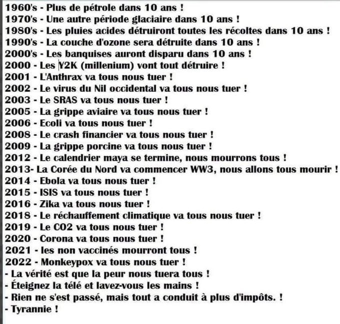 Ramazotti_Pro's tweet photo. Quel est la prochaine peur !
World War 3. Alien invasion. Éruption volcanique. Tremblement de terre. Tsunami. Météorite.
#petrole #war #climate #icestorm #7mars #GreveGenerale #AttackonTitanFinalSeason #pecdbo #BVBRBL https://t.co/qeHIBtA3XG
