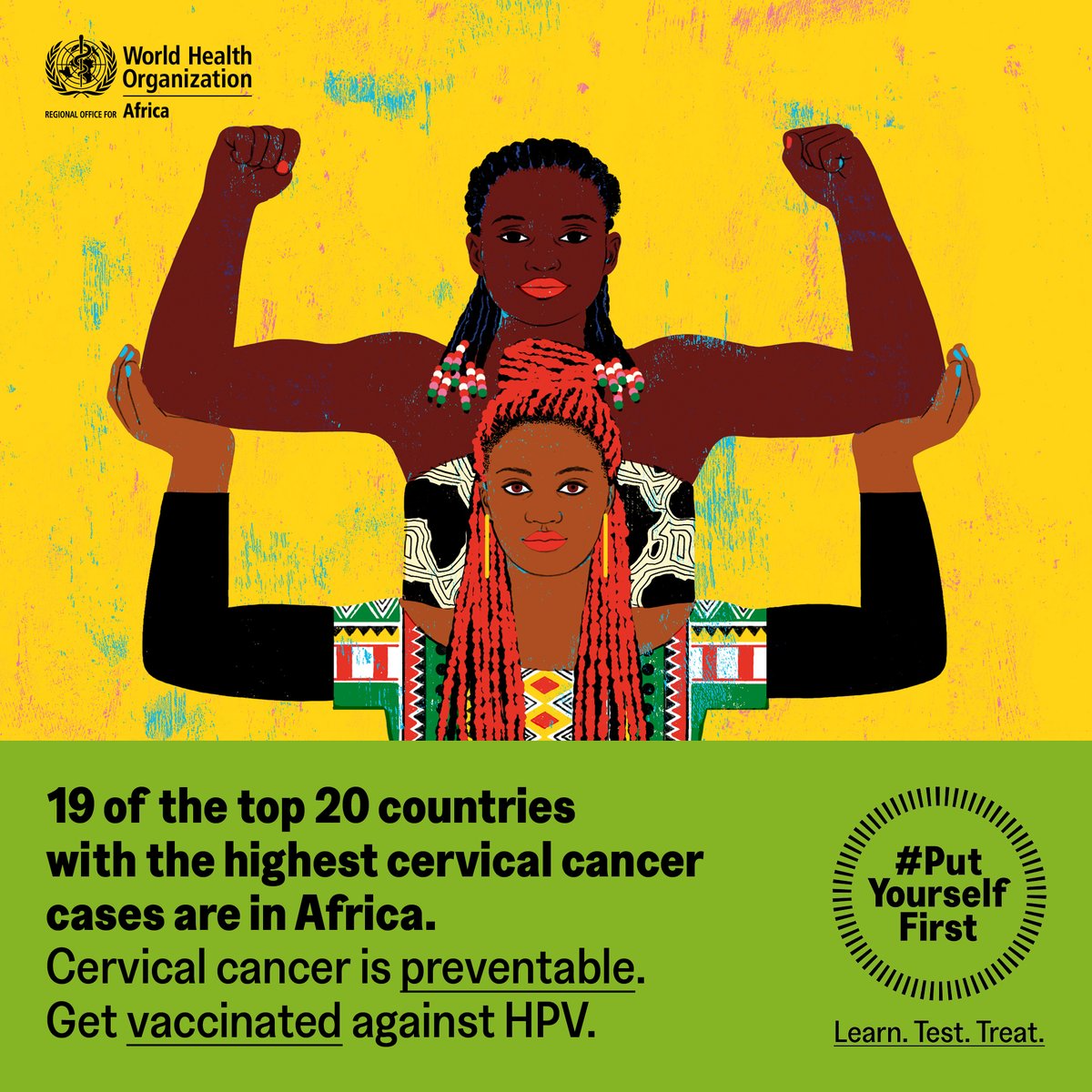 Cervical cancer is preventable: 

👧🏿 Girls age 9-13 can be protected by getting the #HPV vaccine. 

👩🏾 For women, #HPV screening can be used for early detection

#HPVAwarenessDay