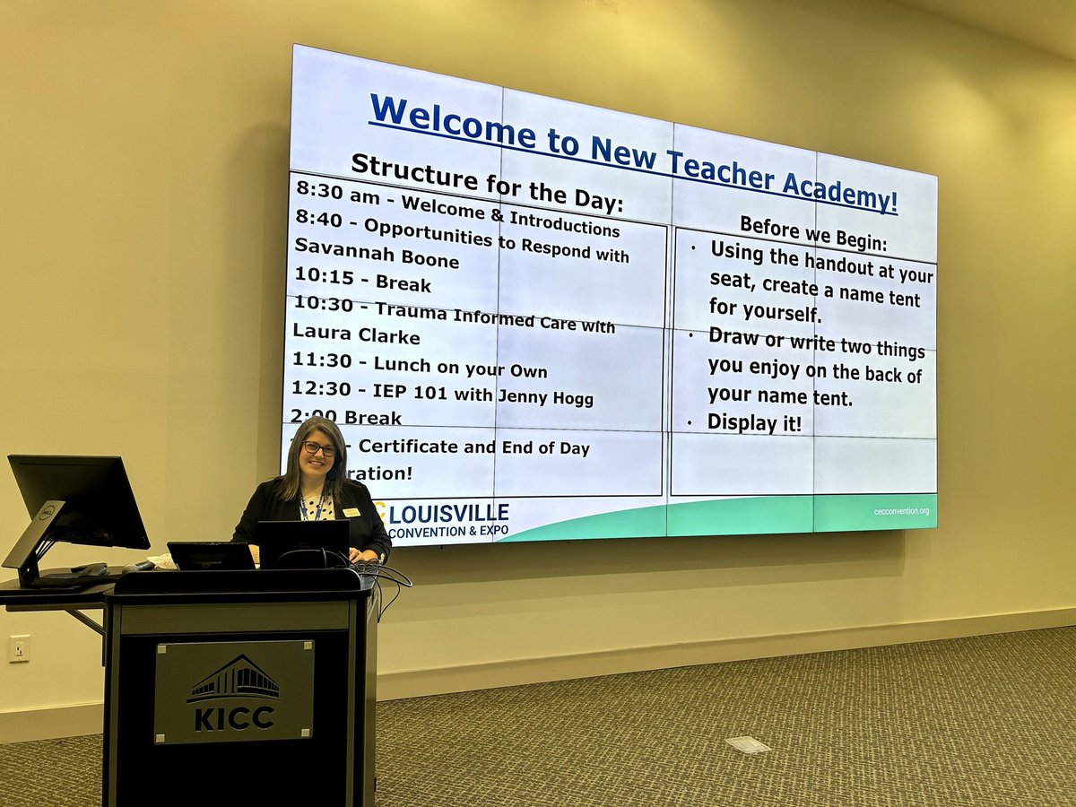 KyCECMembership's tweet photo. It’s going to be a 🌟GREAT🌟 day at New Teacher Academy at #CEC2023! We can’t wait to meet these new teachers &amp; talk about best practices on this super Saturday! 🥳 @CECMembership @merissa_waddey @LauraLsclarke @jennyhogg https://t.co/OJ99liyY58