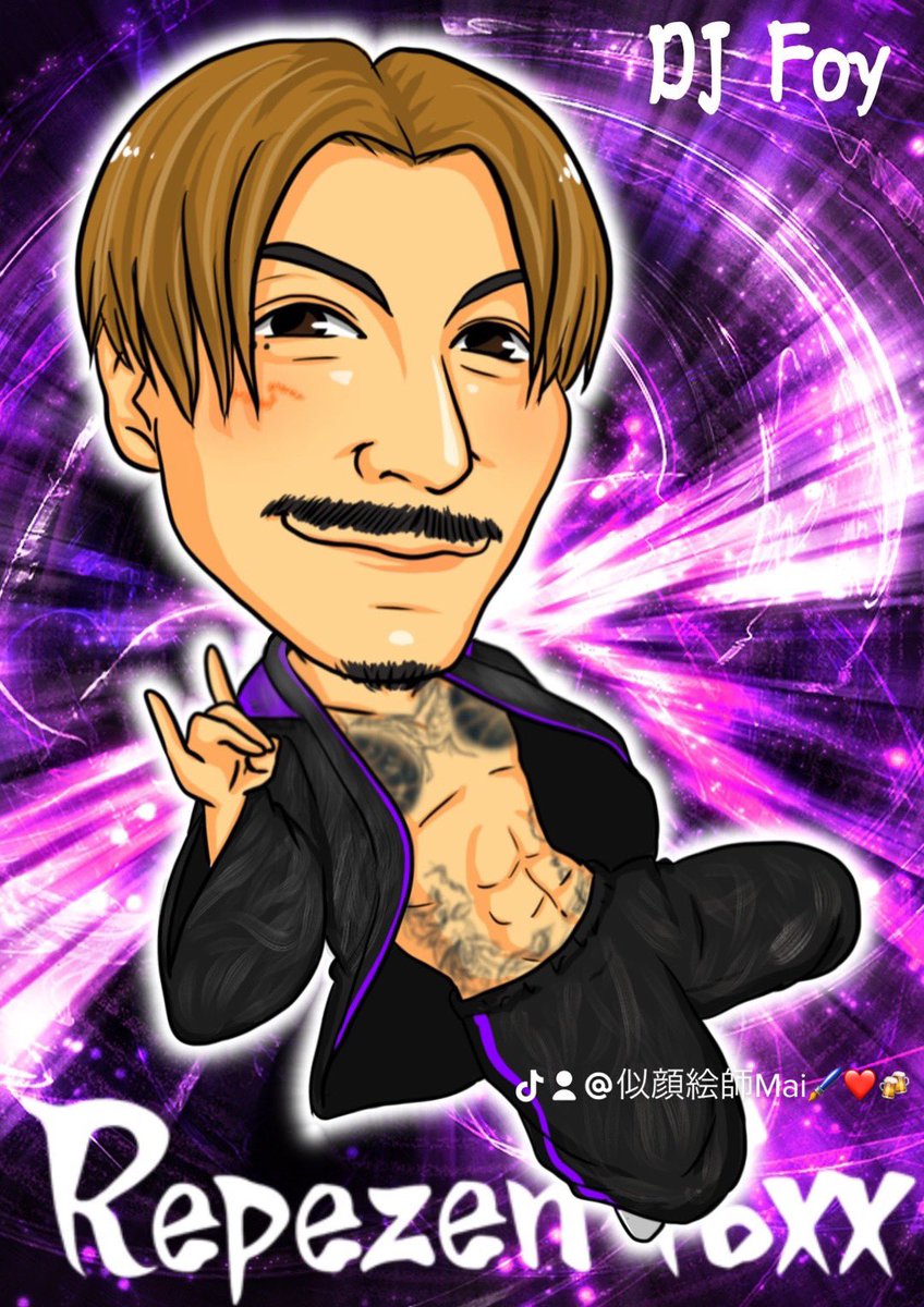レペゼンフォックス #djふぉい @DJFoy_Foxx #似顔絵描いてみた