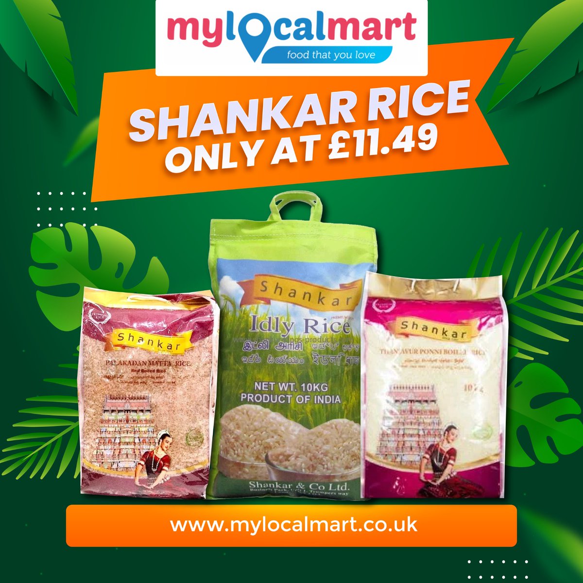 Shankar Rice 10kg Bag is just at £11.49

Grab the offer as soon as you can!

mylocalmart.co.uk/shanker

#IndianSnack #GoodOFood #GoodOFoodUK #ukgrocerystore #ukgroceries #ukgroceryshopper #IndianSpices #Spices #SouthIndianRecipes