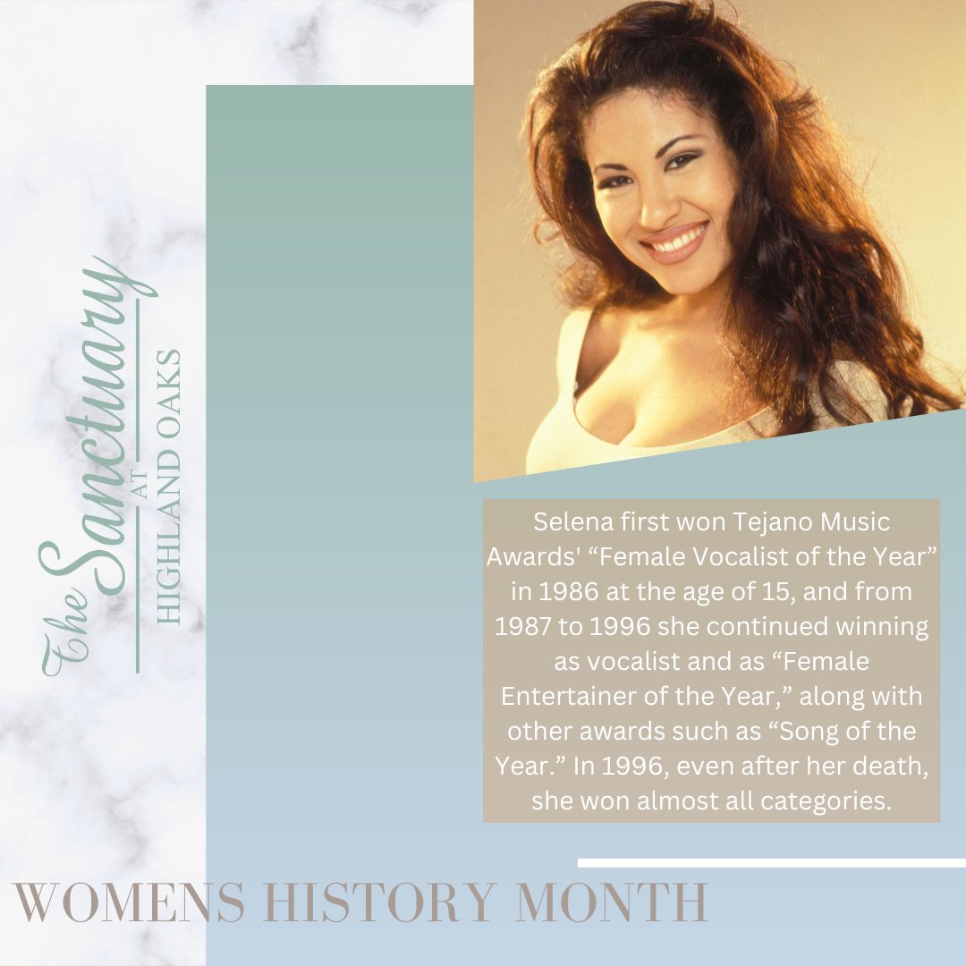 Did you know March is Women's History Month?
Today, Christina decided to highlight Selena Quintanilla as a woman who inspired not only her, but many other women.

#sanctuaryliving #womenshistorymonth #selenaquintanilla #lpc https://t.co/3V60meKcjr