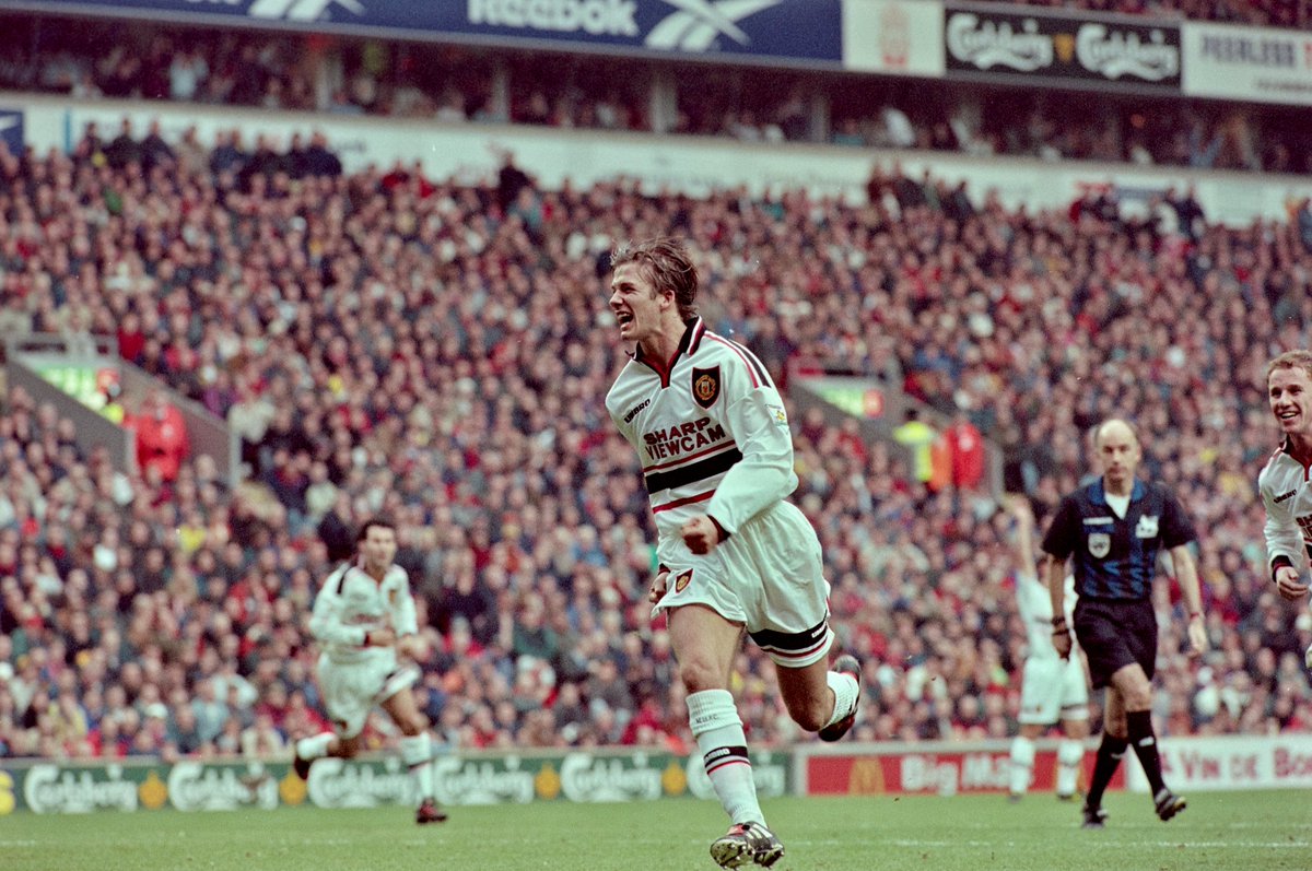 ManUtd's tweet photo. ⚔️ We've had some memorable moments at Anfield over the years...

💭 Which is your favourite? ⬇️

#MUFC || #LIVMUN https://t.co/2zn8bfg0ad