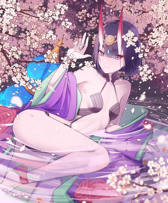 #FGO 酒吞ちゃと桜を描きたかった絵 