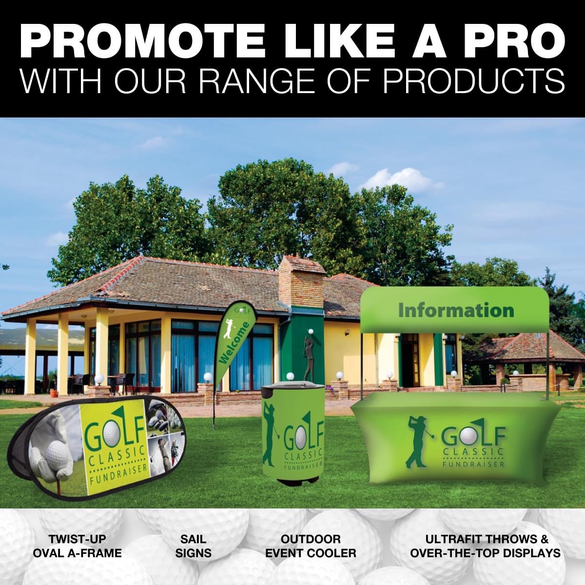 Warmer weather is coming! 🤞 Set golf events up for success with essential signage and displays. #GolfEvents