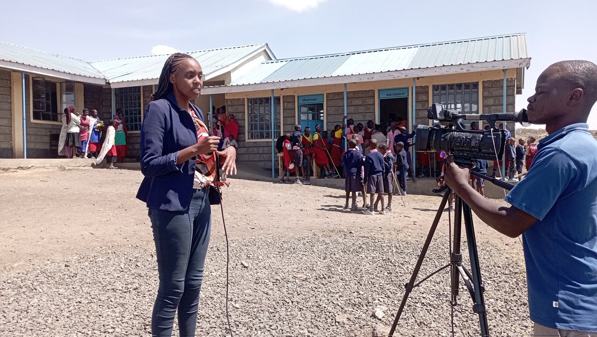 CYNESA's tweet photo. Our meticulous communication director @LindaMakau, the brain child of #KeepAChildInSchoolDrive at Edonyo Sidai junior Secondary School at Olooloitikosh giving an interview behind her motivation. #KeepAChildInSchoolDrive @James_Nandi https://t.co/6pV4vLnmHP