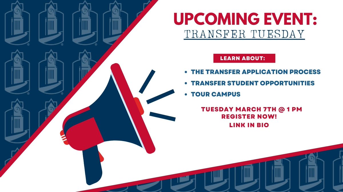 Admissions_CSU's tweet photo. If you're thinking about transferring to Columbus State University,  join us on Transfer Tuesday!  You will have the opportunity to learn more about CSU and the transfer admission process! 

Click the link below to register! 
https://t.co/tmGkYb3lAb https://t.co/ppOF62tSGl