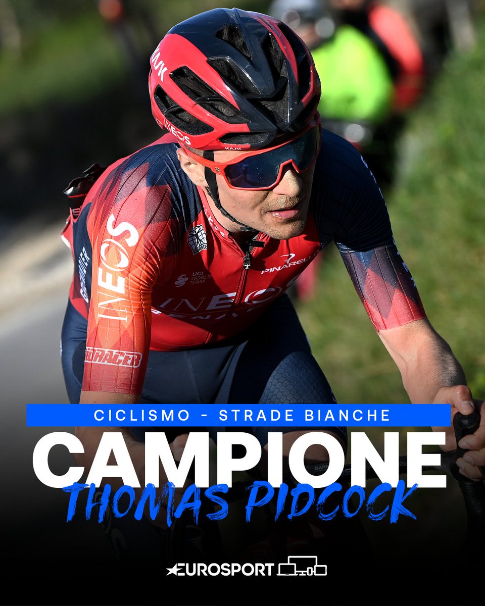 La 17ª edizione della Strade Bianche è di Thomas Pidcock 👏🚴‍♂️ 🇬🇧

#EurosportCICLISMO | #StradeBianche | #Siena | #Pidcock