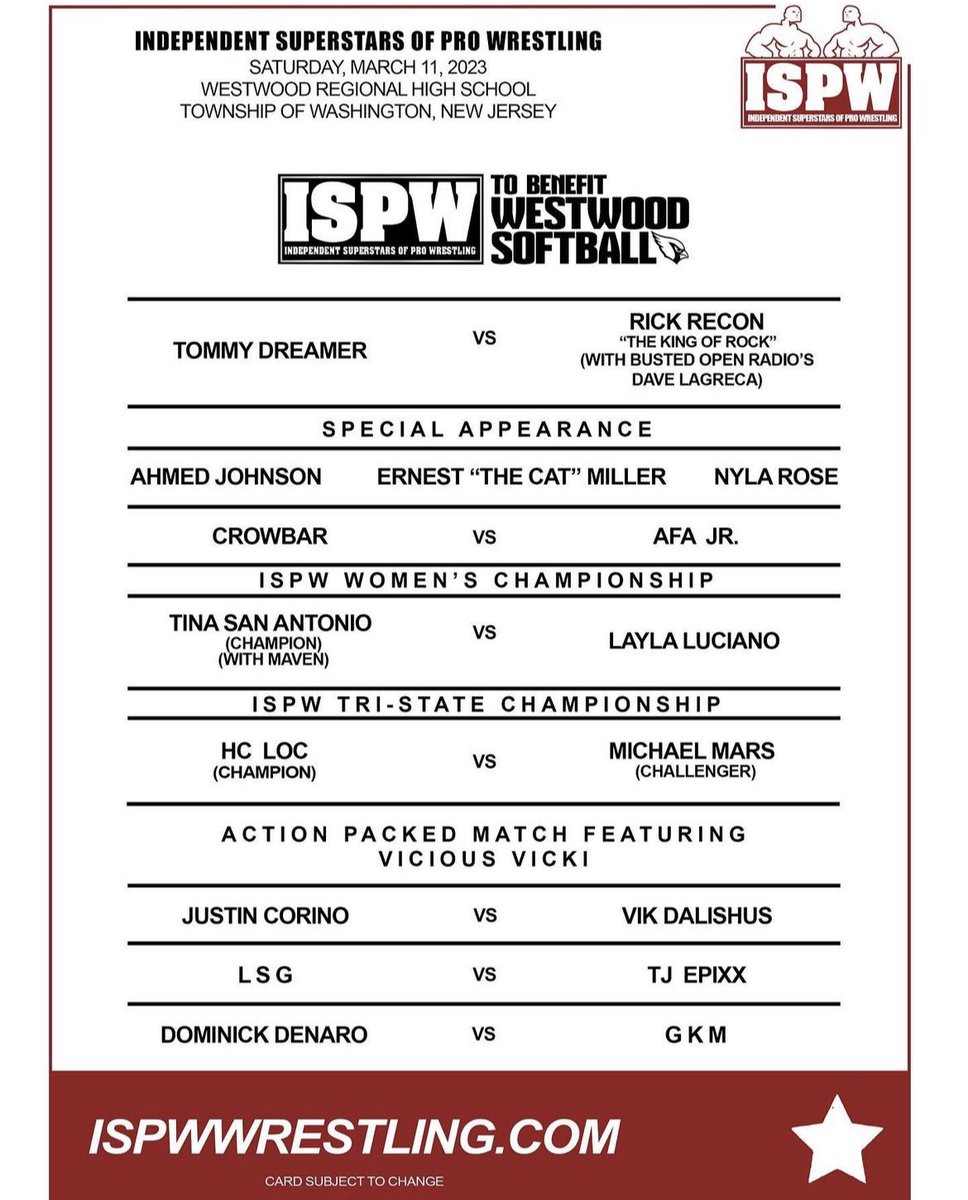 This Saturday night, I return to singles action @ISPWWrestling vs @justinCorino 

This Saturday, I am going to take the opportunity to challenge Justin in every way. I want you to bring the best you’ve got Justin. I promise, I am bringing mine. And I am going to win.