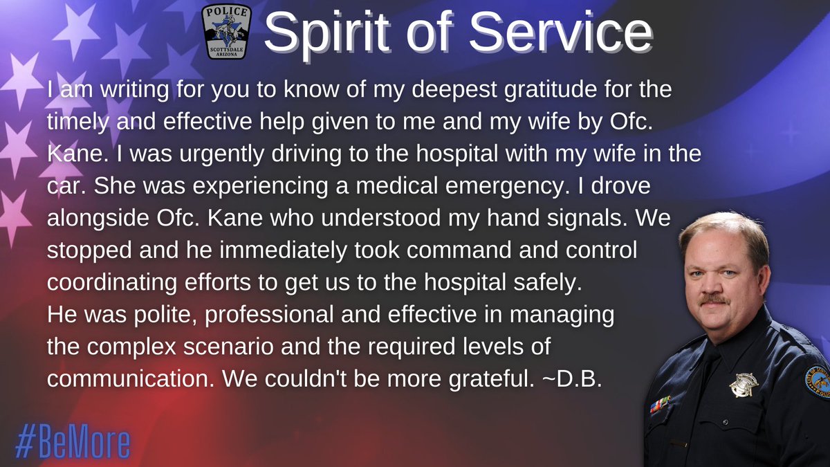 #SpiritofService #BeMore #ScottsdalePD #community #emergency