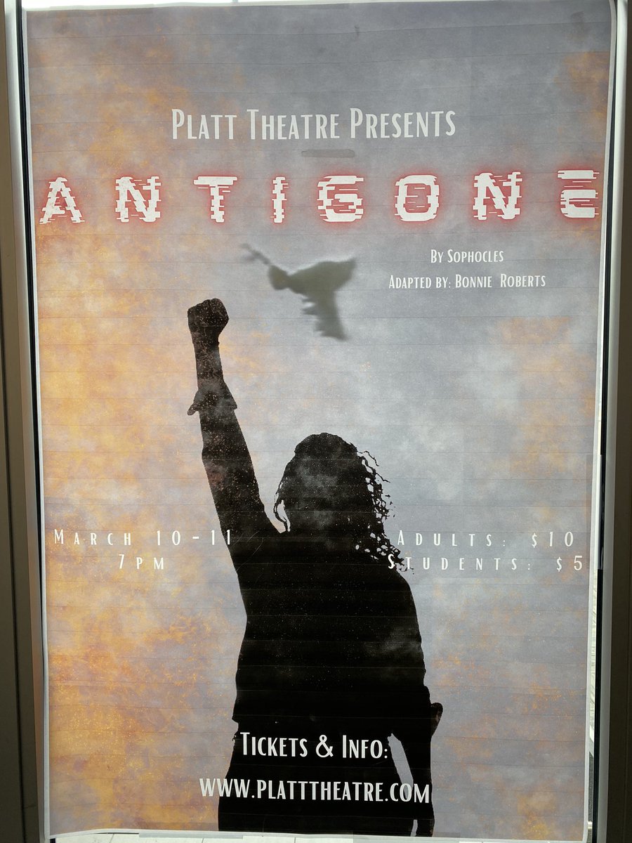 Geoff Kenyon (@grkenyon) on Twitter photo Got a chance to see <a href="/PlattTheatre/">Platt Theatre</a> performance of ANTIGONE this morning at the CT Drama Association 2023 fest being hosted by at <a href="/PlattLive/">Platt Live</a> and the students did a great job! Don’t miss your chance to see it next Friday and Saturday at 7pm Got a chance to see <a href="/PlattTheatre/">Platt Theatre</a> performance of ANTIGONE this morning at the CT Drama Association 2023 fest being hosted by at <a href="/PlattLive/">Platt Live</a> and the students did a great job! Don’t miss your chance to see it next Friday and Saturday at 7pm