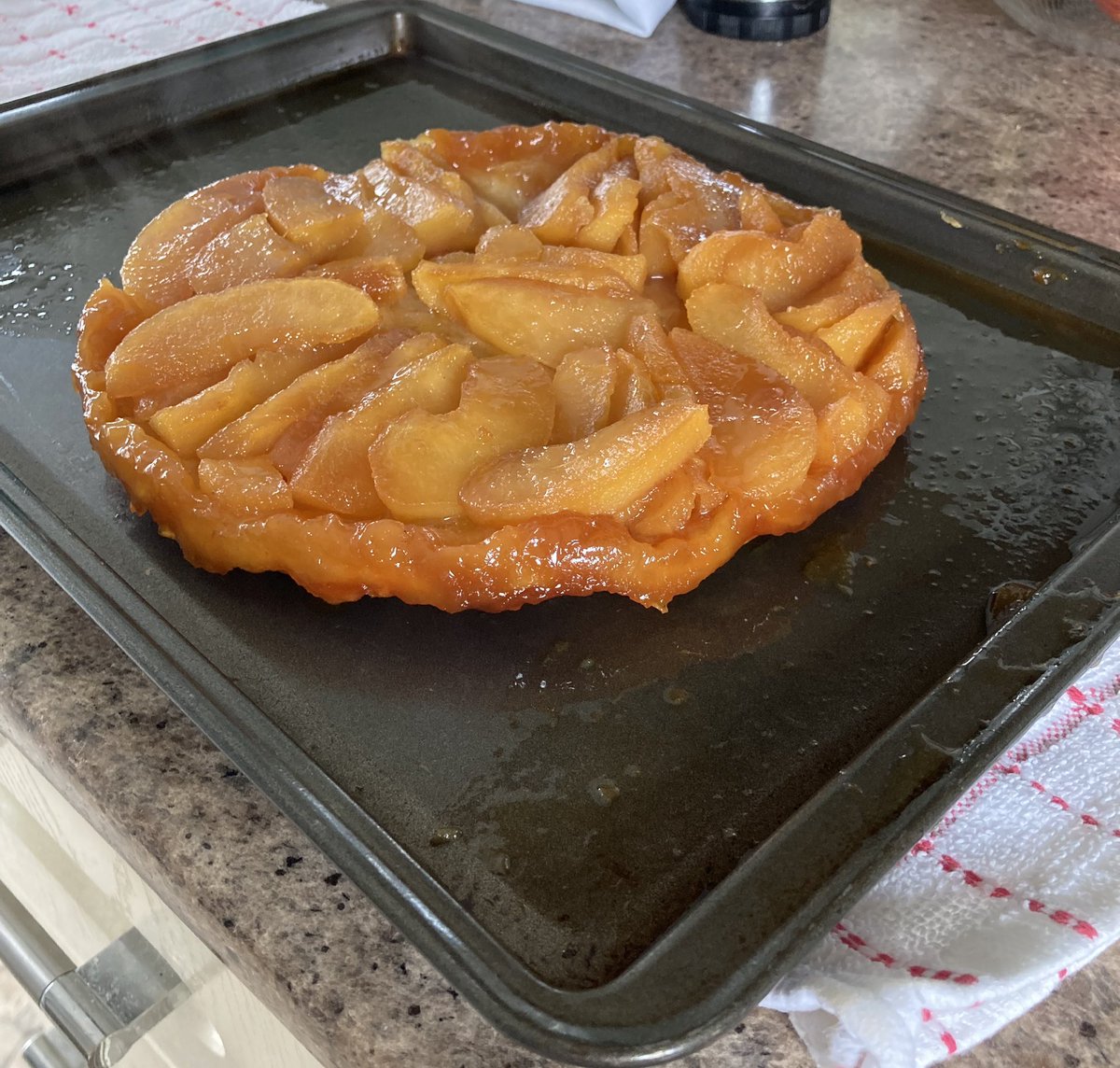 emmacook's tweet image. Not bad for a homemade apple tarte tatin by mum and I. Thank you @BumblesGG for the lovely 🍎🍎 🥰