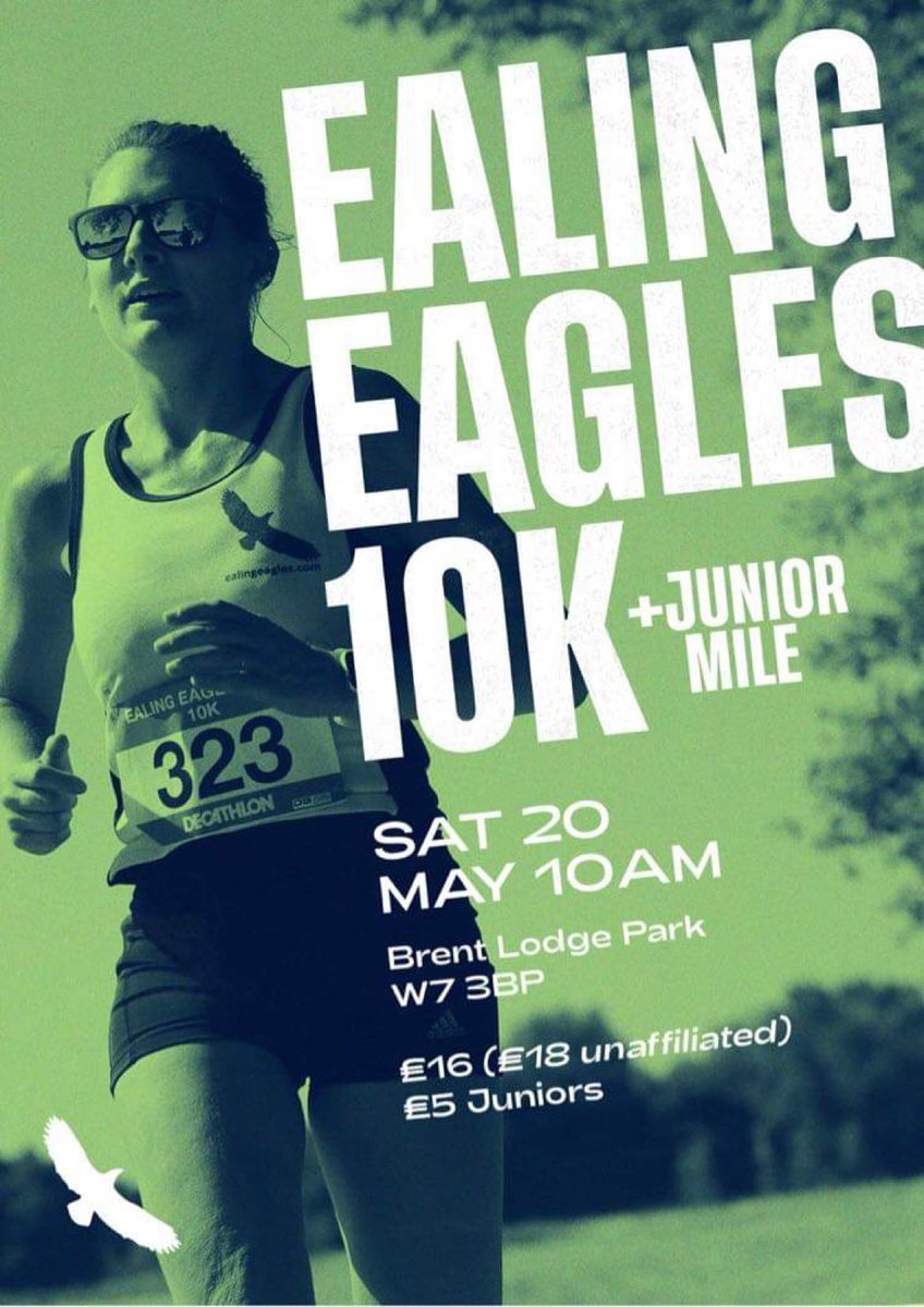 Looking for a 10k in May? Want a family event with a race for the kids as well? The entries for the Eagles 10k and the Junior Mile are now open! Sign up ⬇️ and come join us! ealingeagles.com/10k