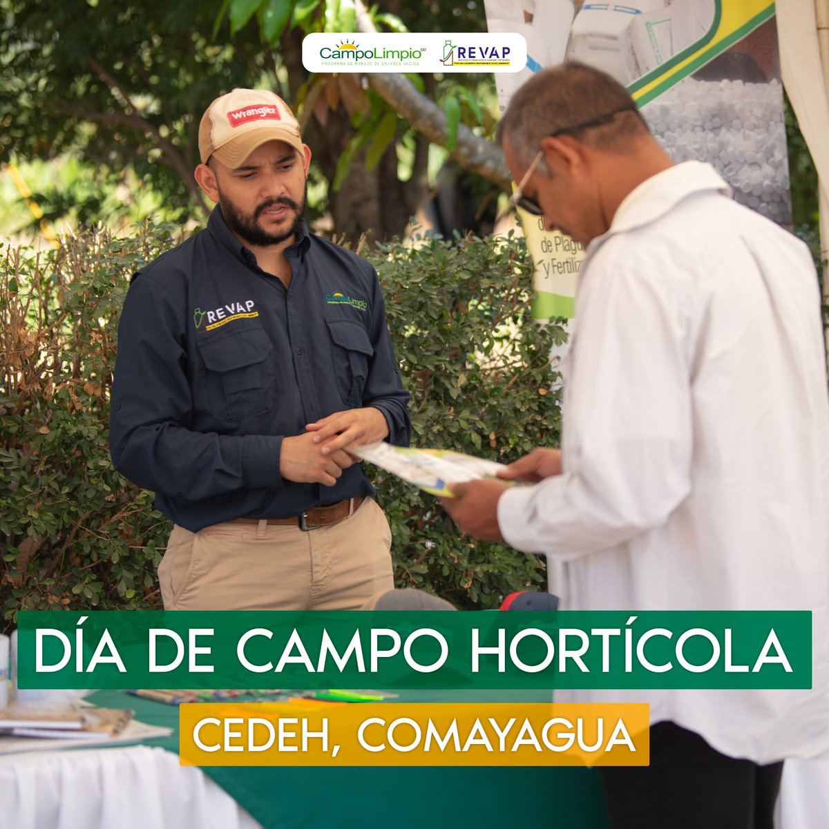 CampoLimpioHN's tweet photo. 🗓️ Este viernes 3 de marzo el programa CampoLimpio/REVAP estuvo presente como invitado especial en el Día de Campo Hortícola, organizado por la Secretaría de Agricultura y Ganadería y la FHIA.
#CampoLimpio #campolimpiorevap #REVAP #agricultura #Honduras https://t.co/i7AziMwMlo