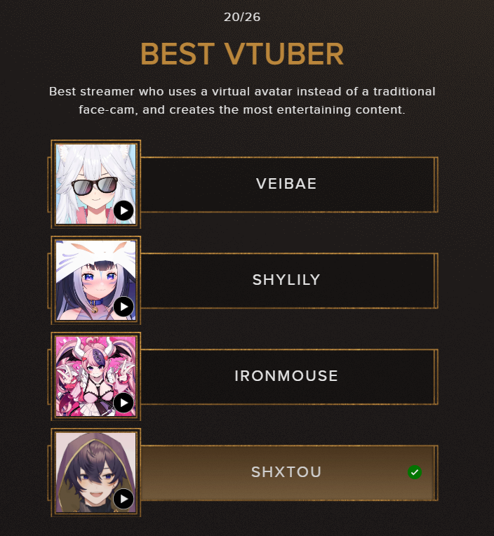 shxtou's tweet photo. Hey, today's the last day to vote in the streamer awards. If you haven't yet, I'd really appreciate your support for Best Vtuber! 

I'm really hoping we can win this, but no matter the outcome I'll be happy we got far together. Thank you so much ;; 💜 

https://t.co/aoxL7CMtoI https://t.co/Pch3ETEJZn
