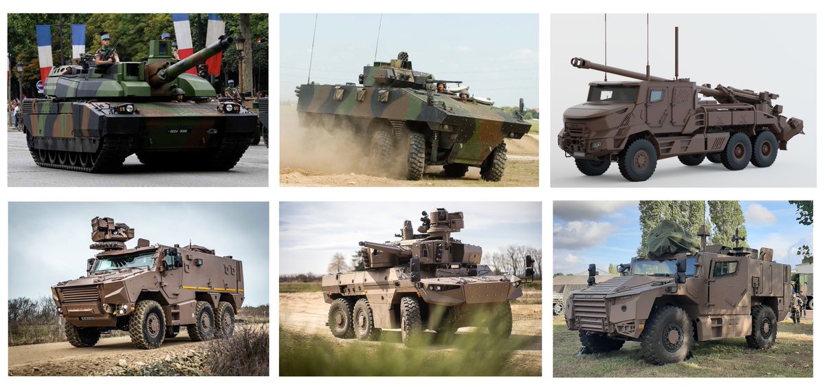 The French Armée de Terre's  Scorpion Programme has delivered six primary platforms:
1⃣Leclerc XLR MBT
2⃣VBCI IFV
3⃣ Ceasar 155 mm SPH
4⃣Griffon VBMR 
5⃣Jaguar EBRC
6⃣ Serval VBMR-L
This is what a best-in-class expeditionary army looks like. It goes anywhere, does anything, and…