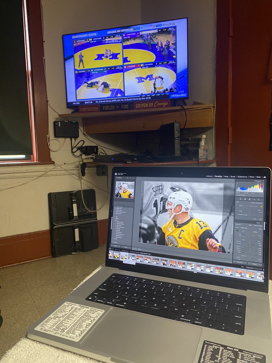 BlakeToki's tweet image. Editing Pittsburgh Fire Hockey photos and watching @B1GWrestling while working at Station #19 

#b1gquadbox
