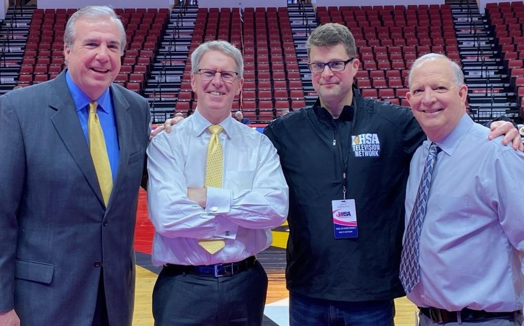 Working the IHSA Girls Basketball State Finals in Normal with Jim Blaney, Andy Ziolkowski and Mark Lindo. March Madness.