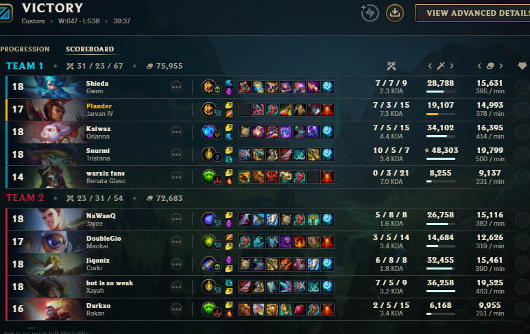 Trying out jungle a bit, wp team, 2-0 against <a href="/42Gaming_/">42 Gaming</a>