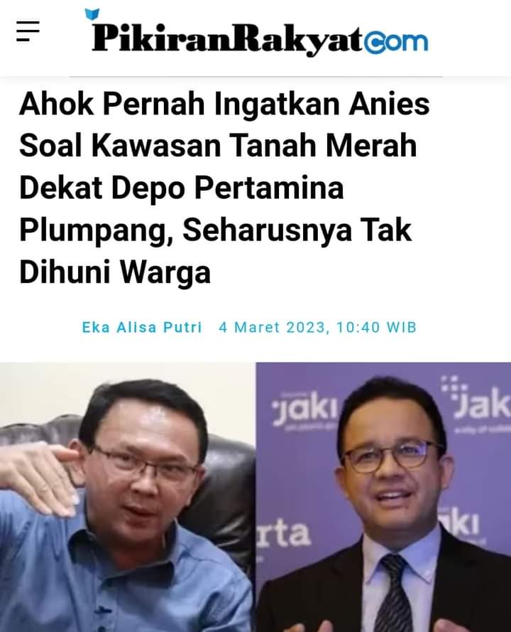 Lahan milik Pertamina (lahan milik negara) kok bisa jadi tempat hunian warga, ini adalah ulah Wan Kibul memanfaatkan janji politiknya untuk mencari dukungan suara pada Pilgub DKI Jakarta 2017.