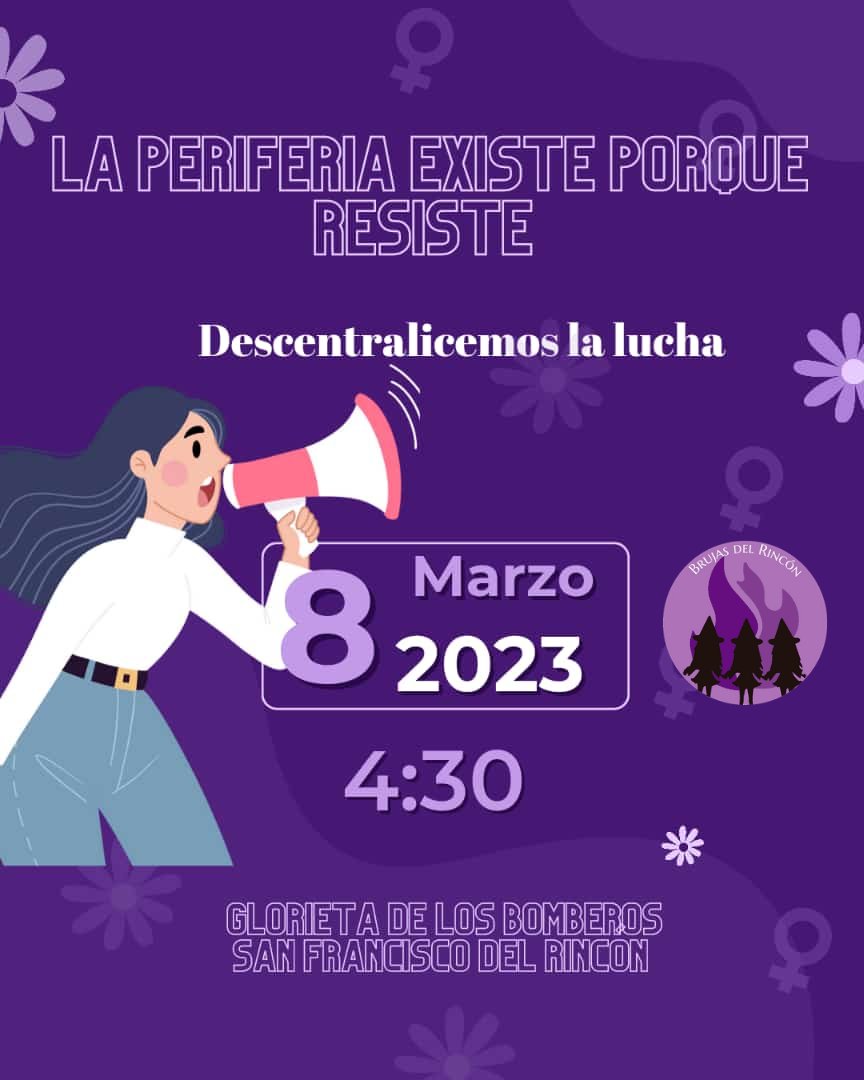 brujasdelrincon's tweet photo. Existimos porque resistimos, aquí estamos y no nos vamos a callar.

🚨 San Francisco del Rincón 🚨

Que resuene fuerte ¡Nos queremos vivas! 💜

#8M https://t.co/qM4Nt1mZCM