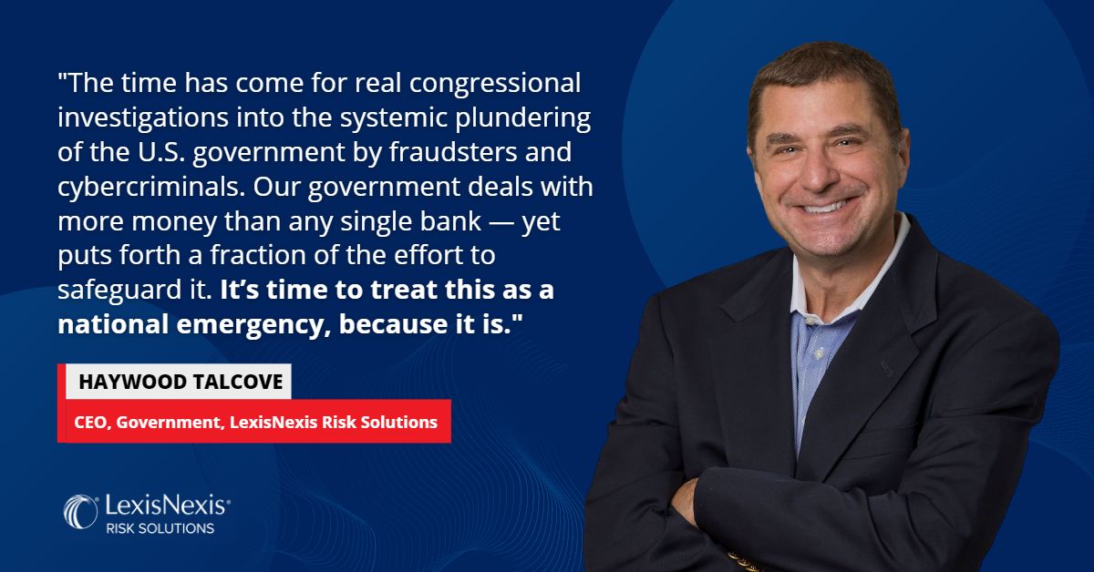 RELXHQ's tweet image. Read this article by Haywood Talcove, CEO, Government at LexisNexis Risk Solutions, about the systemic plundering of the U.S. government by cybercriminals and the fraud prevention measures that can help: bit.ly/3ROzgCc via @thehill

#SNAPfraud #cybercrime @LNRiskgov