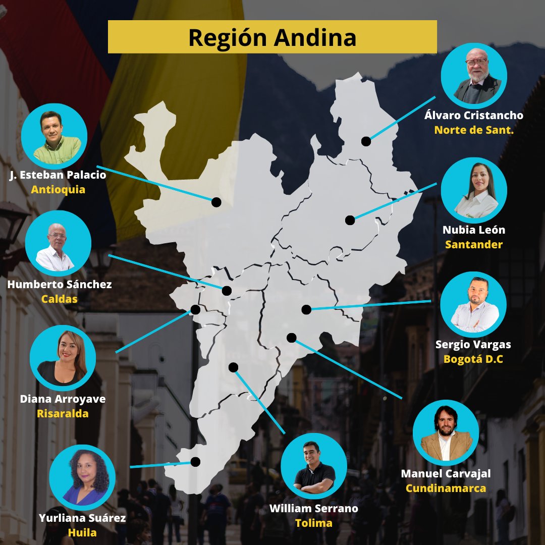 partidooxigeno's tweet photo. El Partido Verde Oxígeno es cada vez más grande y por eso queremos que conozcas nuestro equipo a nivel nacional. Te presentamos a los coordinadores regionales que están trabajando para construir un mejor país. Cada vez somos más quienes estamos comprometidos con Colombia. Únete💚 https://t.co/0CY7ABtpak