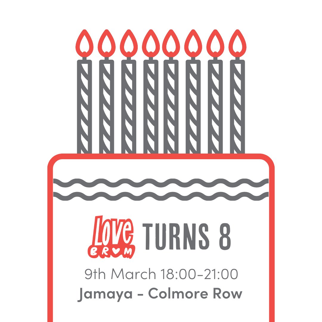 LoveBrumUK's tweet image. 🎈🍰 It&apos;s our 8th birthday!! 🎈🍰

Come and celebrate with us at @JamayaUK as we look back over the last 8 years - there will be cake!
Book your tickets here: eventbrite.co.uk/e/lovebrums-8t…