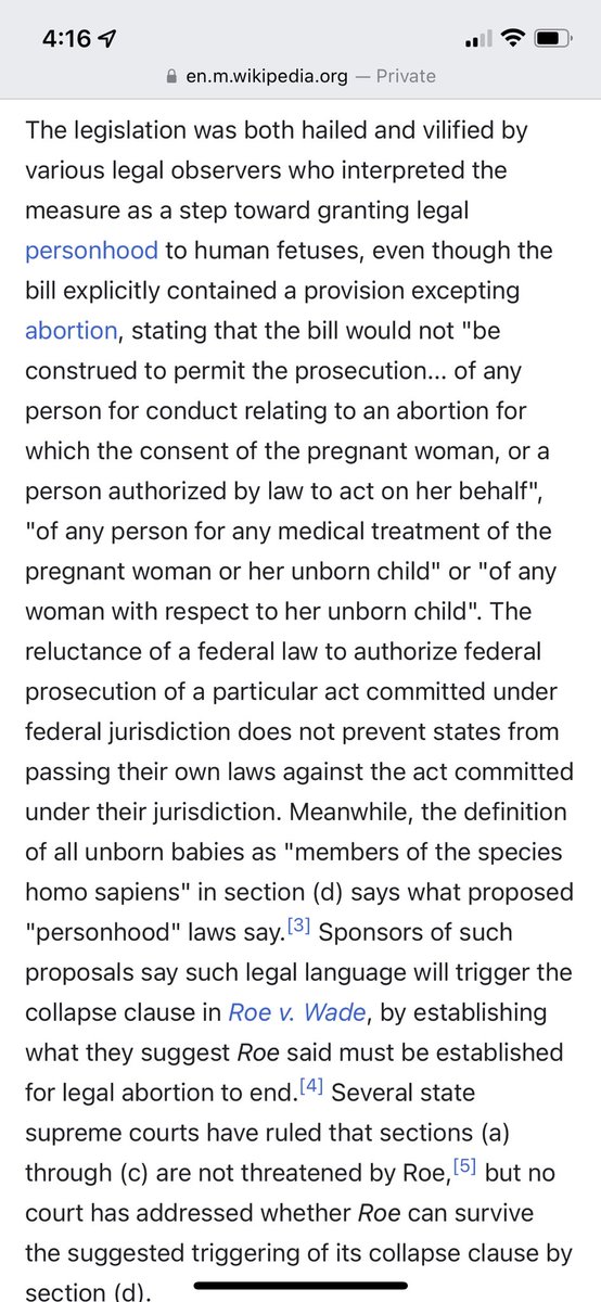 clownhearse's tweet photo. @Coollege101 @joeybe_good @Truly_Defective @StacyCaySlays @RexChapman if u read the article you would see the law specifically says it can’t be construed to prosecute anyone for conduct relating to abortion w/ consent. this law pertains to a violent crime against a woman that causes a miscarriage or other damage to the fetus. not abortion. https://t.co/pnzbr05Bmg
