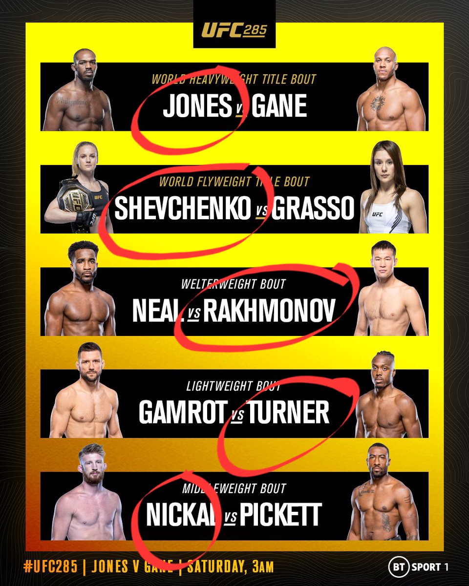 My #UFC285 main card picks 
#TeamMMA4Life #JonJones